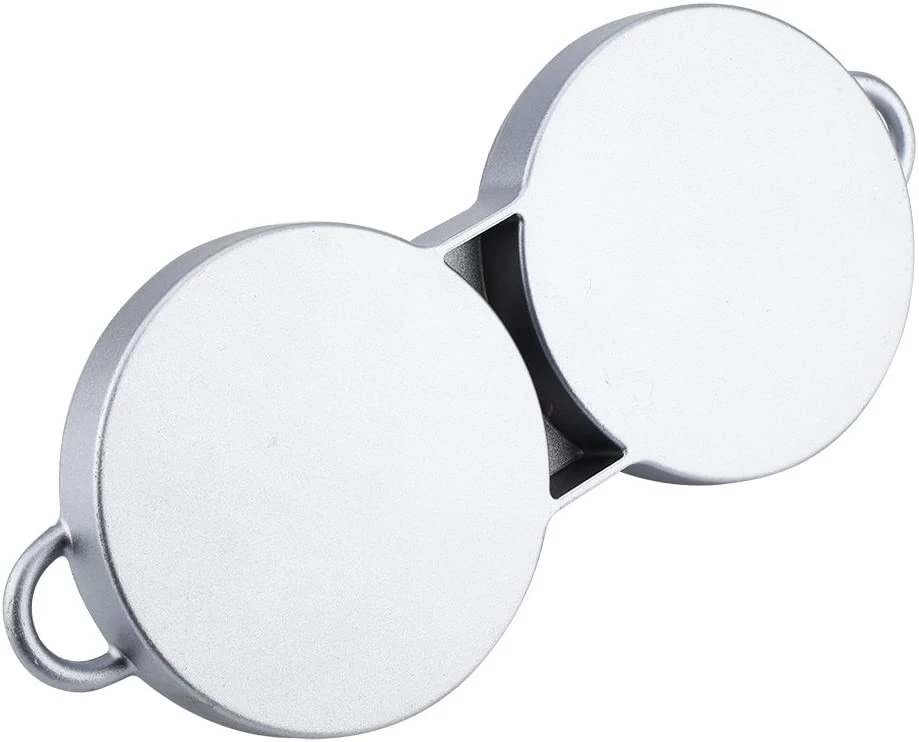 قالب كبس برجر الومنيوم بمقبض خشبي - فضي